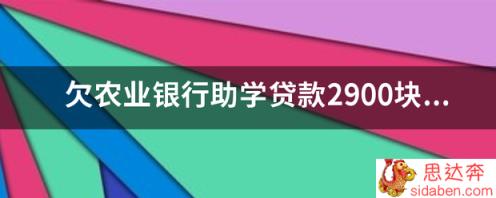 欠农业银行助学贷款2900块五年应该还多少