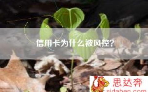 信用卡为什么被风控？