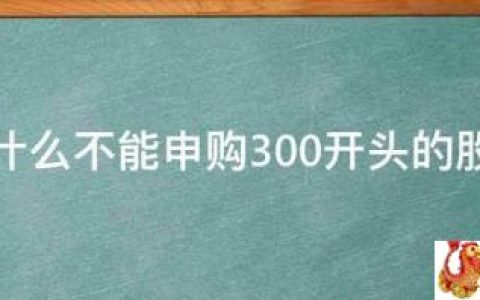 为什么不能申购300开头的股票