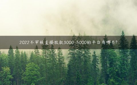 2022不审核直接放款3000-5000的平台有哪些?