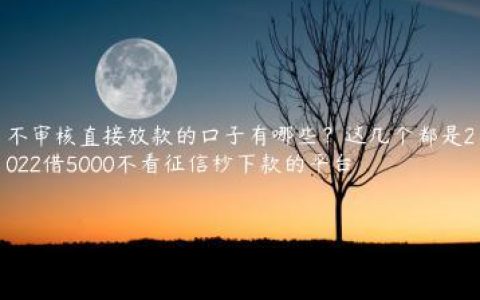 不审核直接放款的口子有哪些？这几个都是2022借5000不看征信秒下款的平台