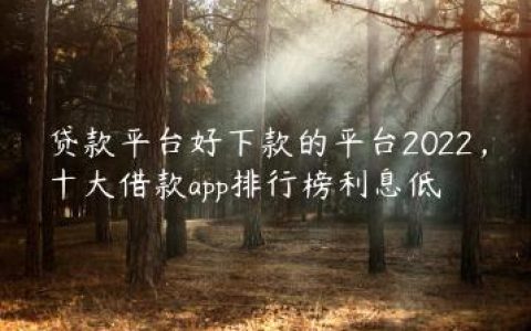 贷款平台好下款的平台2022，十大借款app排行榜利息低