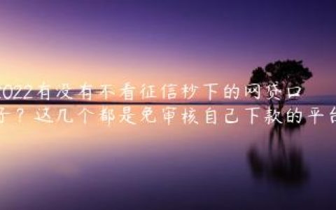 2022有没有不看征信秒下的网贷口子？这几个都是免审核自己下款的平台