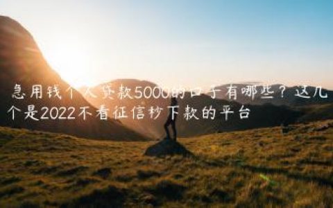 ​急用钱个人贷款5000的口子有哪些？这几个是2022不看征信秒下款的平台