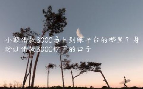 小额借款3000马上到账平台的哪里？身份证借款3000秒下的口子