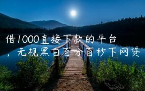 借1000直接下款的平台，无视黑白百分百秒下网贷