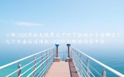 小额1000贷款无视黑白户秒下款的口子有哪些？几个不查征信借款1000秒到账的网贷平台