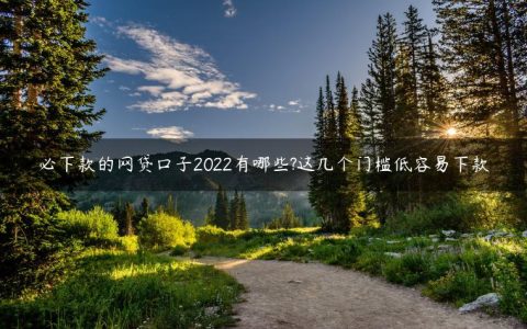 必下款的网贷口子2022有哪些?这几个门槛低容易下款