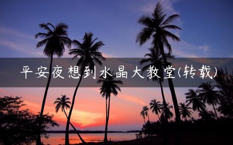 平安夜想到水晶大教堂(转载)