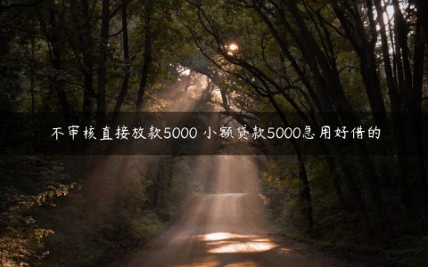 不审核直接放款5000 小额贷款5000急用好借的