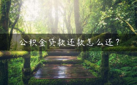 公积金贷款还款怎么还？