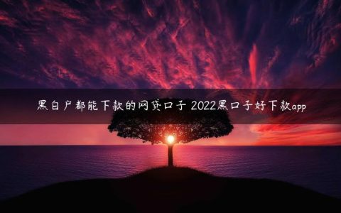 黑白户都能下款的网贷口子 2022黑口子好下款app