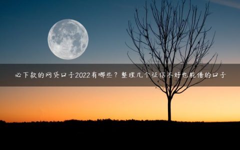 必下款的网贷口子2022有哪些？整理几个征信不好也能借的口子