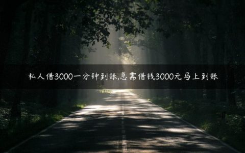 私人借3000一分钟到账,急需借钱3000元马上到账