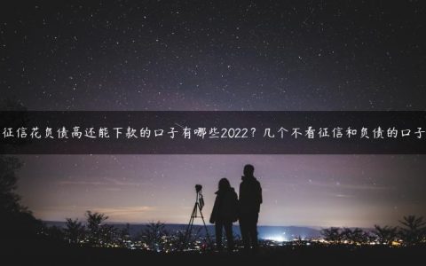 征信花负债高还能下款的口子有哪些2022？几个不看征信和负债的口子