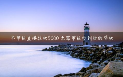 不审核直接放款5000 无需审核秒到账的贷款