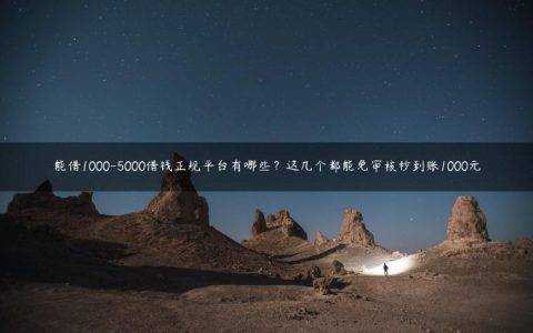 能借1000-5000借钱正规平台有哪些？这几个都能免审核秒到账1000元