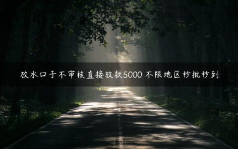 放水口子不审核直接放款5000 不限地区秒批秒到