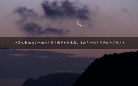 中国电影2005年—2009年历年国产电影票房，及05年—09年票房前十名影片？