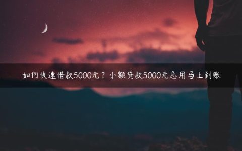 如何快速借款5000元？小额贷款5000元急用马上到账