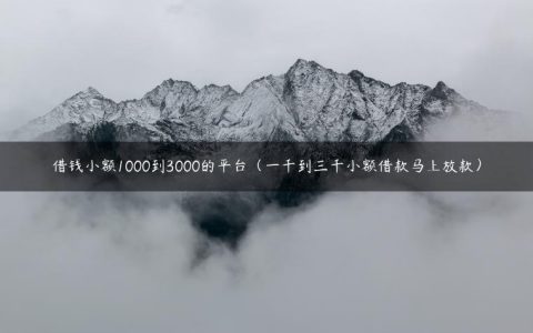 借钱小额1000到3000的平台（一千到三千小额借款马上放款）