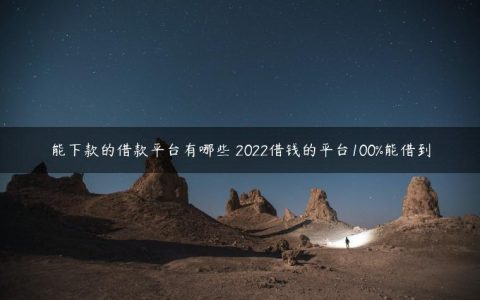 能下款的借款平台有哪些 2022借钱的平台100%能借到