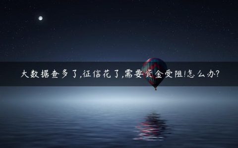 大数据查多了,征信花了,需要资金受阻!怎么办?