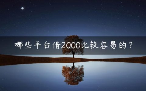 哪些平台借2000比较容易的？