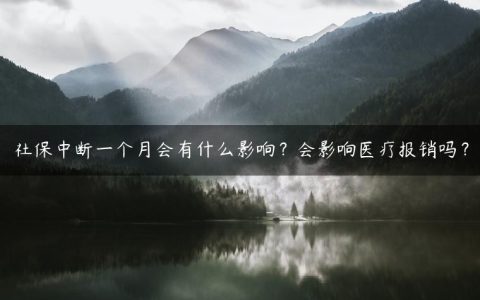 社保中断一个月会有什么影响？会影响医疗报销吗？