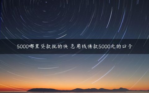 5000哪里贷款批的快 急用钱借款5000元的口子