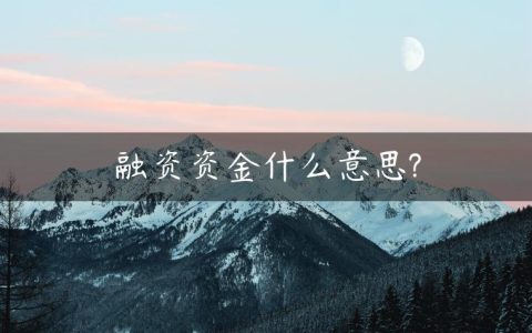 融资资金什么意思?