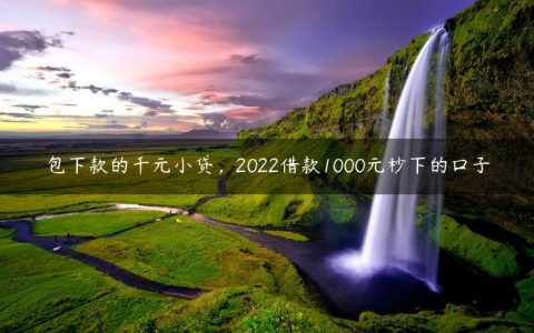 包下款的千元小贷，2022借款1000元秒下的口子