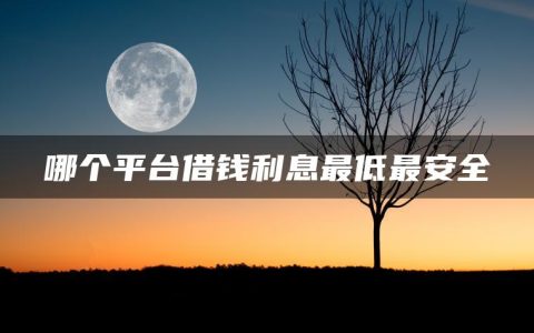 哪个平台借钱利息最低最安全? 哪里贷款利息低又正规