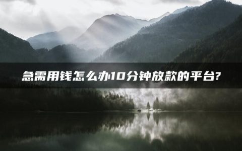 急需用钱怎么办10分钟放款的平台?线上贷款哪个平台最快捷方便