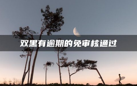 双黑有逾期的哪些贷款免审核通过?实测过逾期能下的口子