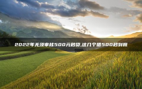 2022年无须审核500元秒贷,这几个借500秒到账