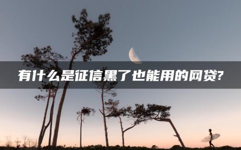 有什么是征信黑了也能用的网贷?哪些借款app放款速度较快