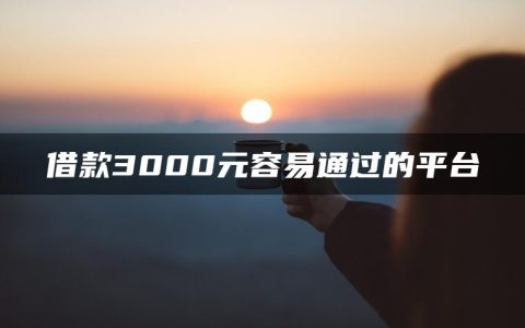 借款3000元容易通过的平台