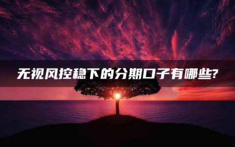 无视风控稳下的分期口子有哪些?