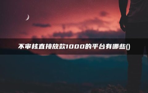 不审核直接放款1000的平台有哪些( 贷款一千块必过的平台)