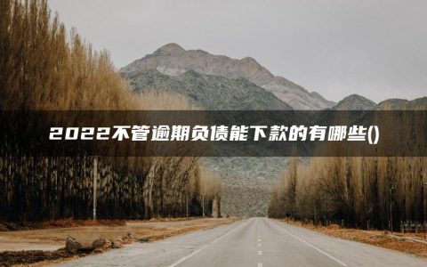 2022不管逾期负债能下款的有哪些(正在逾期急用钱哪里可以借款)