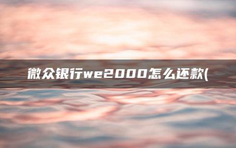 微众银行we2000怎么还款(微众2000贷款逾期了怎么办)