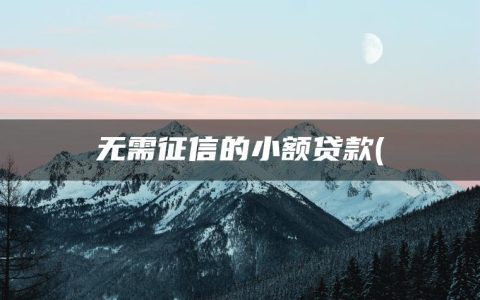 无需征信的小额贷款(不看征信放款最快的小额贷款)