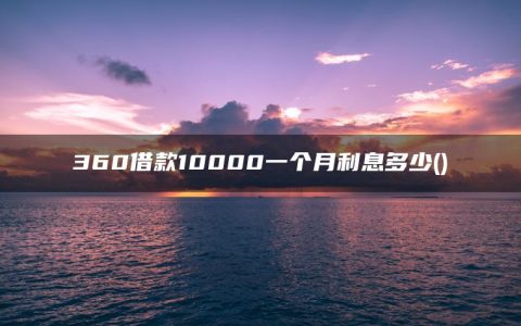 360借款10000一个月利息多少(360借条申请需要什么材料)