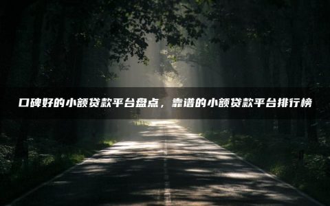 口碑好的小额贷款平台盘点，靠谱的小额贷款平台排行榜