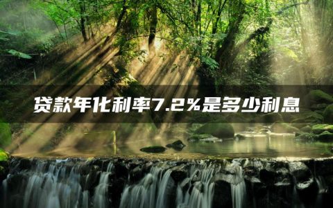 贷款年化利率7.2%是多少利息(借款平台哪个利息最低正规)