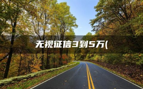 无视征信3到5万(征信花了没逾期的口子)