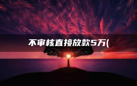 不审核直接放款5万(不看负债和征信的贷款)