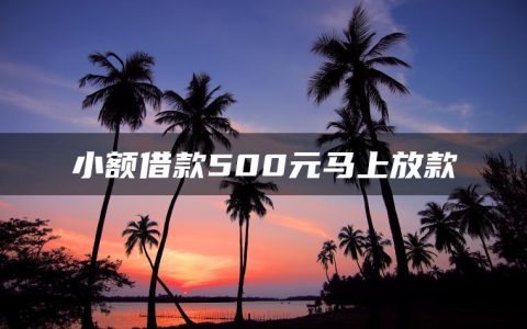 小额借款500元马上放款(借钱的正规平台)