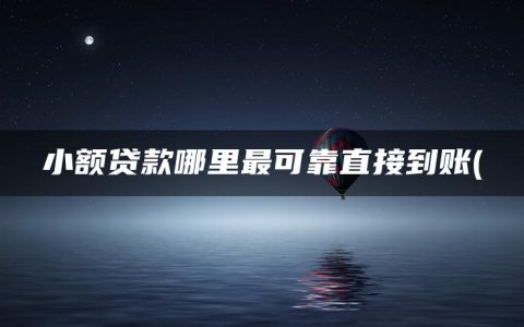 小额贷款哪里最可靠直接到账(可以直接放款的小额平台)